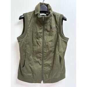 Lizgolf Women's ZIp Front Vest Olive Green SIze M Sleeveless Pockets‎